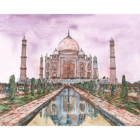 Dreaming of India II Black Modern Wood Framed Art Print with Double Matting by Wang, Melissa