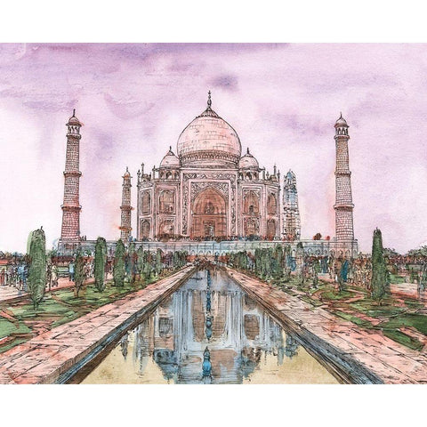 Dreaming of India II White Modern Wood Framed Art Print by Wang, Melissa