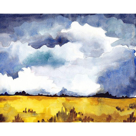 September Sky Studies II Black Modern Wood Framed Art Print with Double Matting by McCreery, Paul