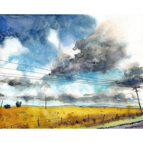 September Sky Studies III White Modern Wood Framed Art Print by McCreery, Paul