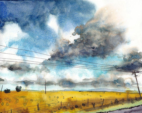 September Sky Studies III Black Ornate Wood Framed Art Print with Double Matting by McCreery, Paul