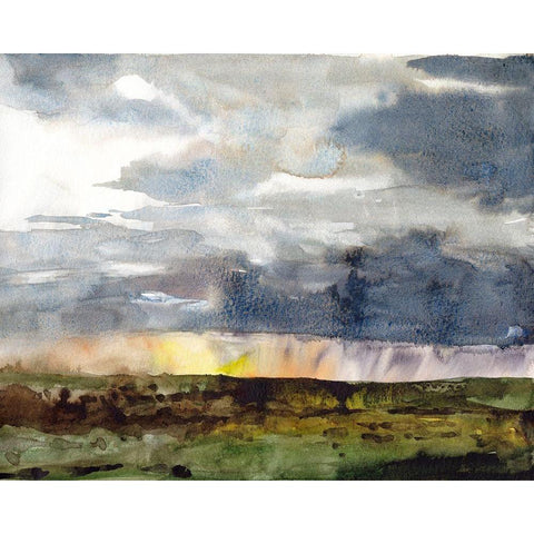 September Sky Studies IV White Modern Wood Framed Art Print by McCreery, Paul