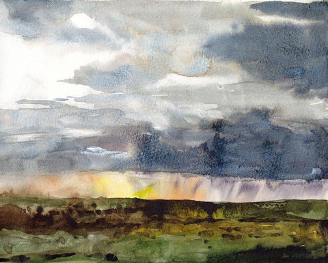 September Sky Studies IV White Modern Wood Framed Art Print with Double Matting by McCreery, Paul