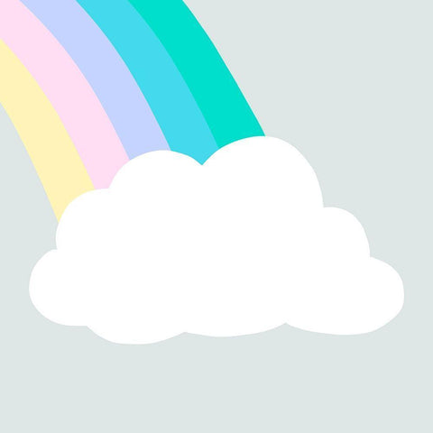 Rainbow Cloud I White Modern Wood Framed Art Print with Double Matting by Barnes, Victoria