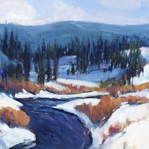 Mountain Creek II White Modern Wood Framed Art Print by OToole, Tim