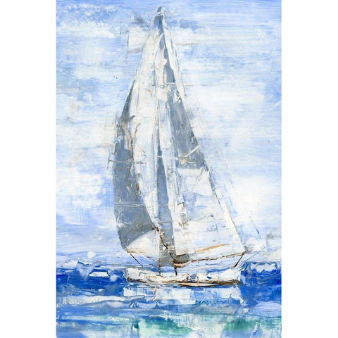 Blue Sails I Black Modern Wood Framed Art Print by Harper, Ethan