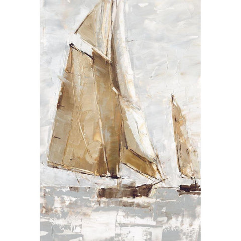 Golden Sails I Black Modern Wood Framed Art Print with Double Matting by Harper, Ethan