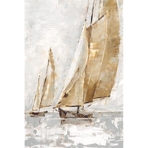 Golden Sails II Gold Ornate Wood Framed Art Print with Double Matting by Harper, Ethan