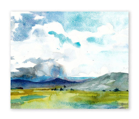 May Sky Studies I White Modern Wood Framed Art Print with Double Matting by McCreery, Paul