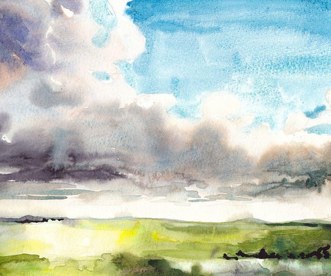 May Sky Studies IV White Modern Wood Framed Art Print with Double Matting by McCreery, Paul