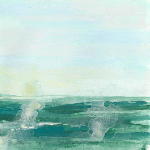 Seafoam Syllogism II White Modern Wood Framed Art Print by Vess, June Erica