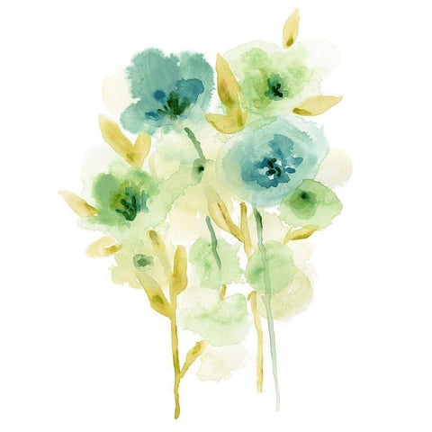 Meadow Bouquet I Black Modern Wood Framed Art Print with Double Matting by Vess, June Erica