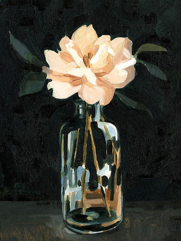 Dark Rose Arrangement I Black Ornate Wood Framed Art Print with Double Matting by Caroline, Emma