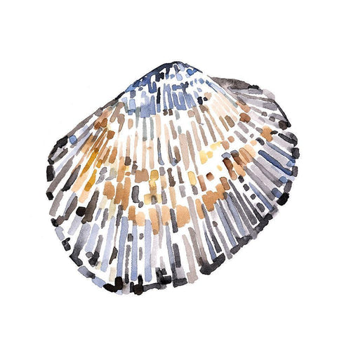 Simple Shells IV Gold Ornate Wood Framed Art Print with Double Matting by Caroline, Emma