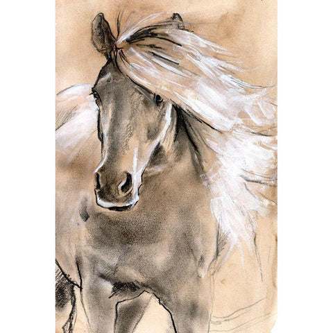 Sketched Horse I Gold Ornate Wood Framed Art Print with Double Matting by Parker, Jennifer Paxton