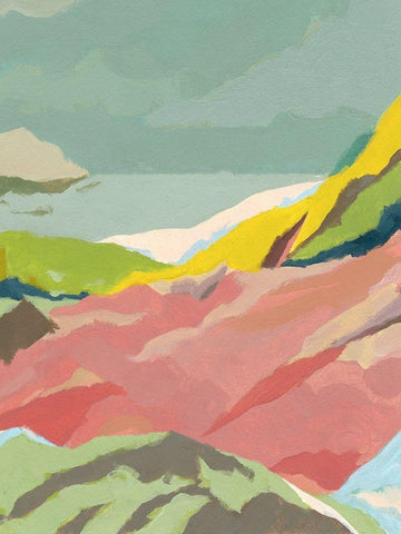 Candy Coast II White Modern Wood Framed Art Print with Double Matting by Green, Jacob