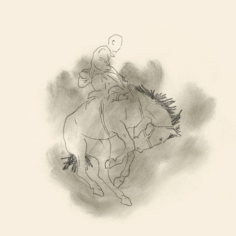 Broc Buster I White Modern Wood Framed Art Print with Double Matting by Green, Jacob