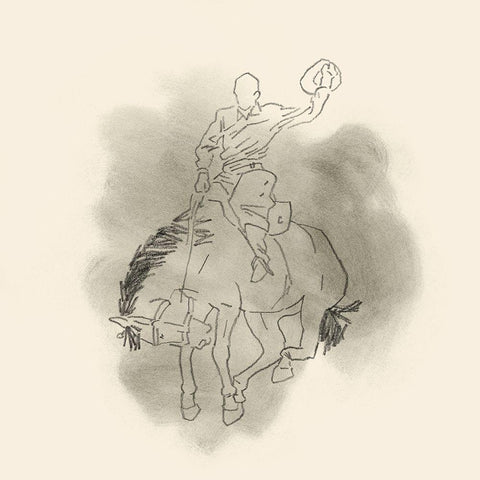 Broc Buster II White Modern Wood Framed Art Print with Double Matting by Green, Jacob