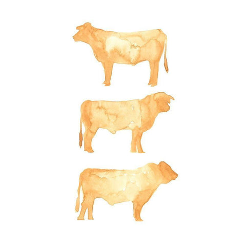 Hereford Trio I White Modern Wood Framed Art Print by Green, Jacob