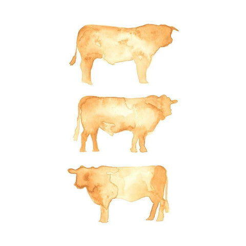 Hereford Trio II Black Modern Wood Framed Art Print by Green, Jacob