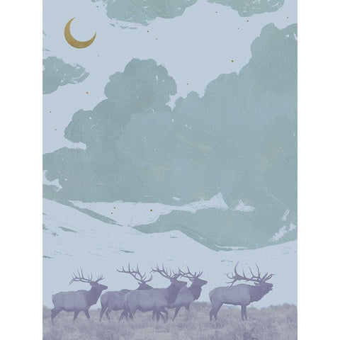 Pop Art Elk I White Modern Wood Framed Art Print by Green, Jacob