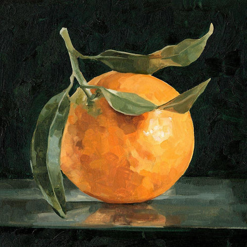 Dark Orange Still Life I Black Ornate Wood Framed Art Print with Double Matting by Caroline, Emma