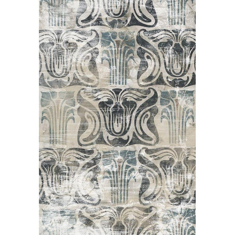 Weathered Deco Panel II Black Modern Wood Framed Art Print with Double Matting by Vess, June Erica