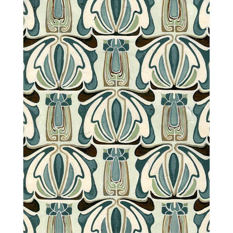 Deco Parlor Pattern I White Modern Wood Framed Art Print by Vess, June Erica