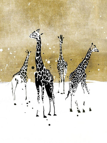 Spotted Giraffe I White Modern Wood Framed Art Print with Double Matting by Warren, Annie