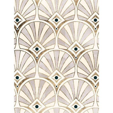 Deco Patterning I Gold Ornate Wood Framed Art Print with Double Matting by Barnes, Victoria