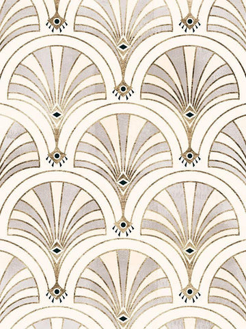 Deco Patterning II White Modern Wood Framed Art Print with Double Matting by Barnes, Victoria