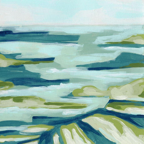 Blue Delta II Black Ornate Wood Framed Art Print with Double Matting by Vess, June Erica