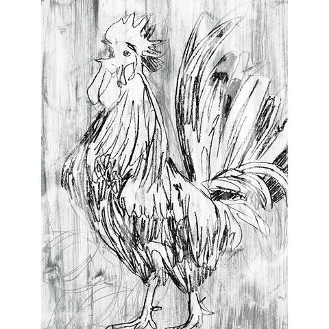 Barnwood Flock II White Modern Wood Framed Art Print by Vess, June Erica