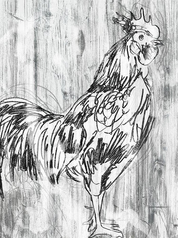 Barnwood Flock III White Modern Wood Framed Art Print with Double Matting by Vess, June Erica