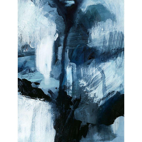 Composition in Blue IV Black Modern Wood Framed Art Print with Double Matting by Barnes, Victoria