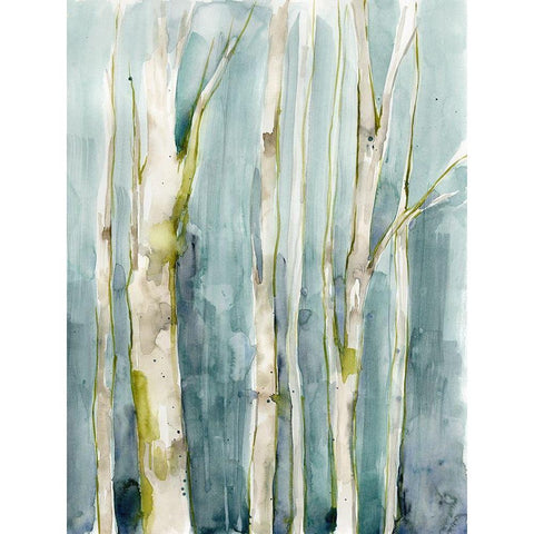 Treeline Watercolor II White Modern Wood Framed Art Print by Goldberger, Jennifer