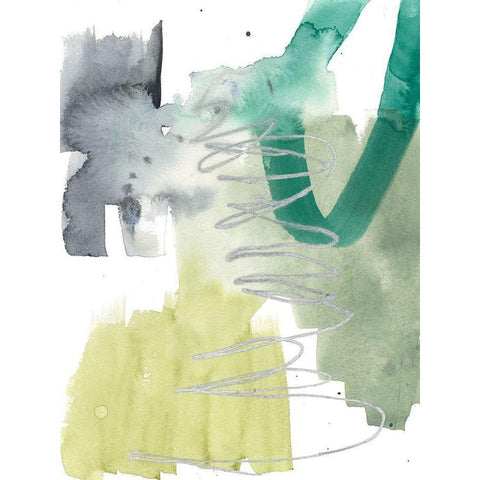 Graffiti Green IV Black Modern Wood Framed Art Print by Goldberger, Jennifer