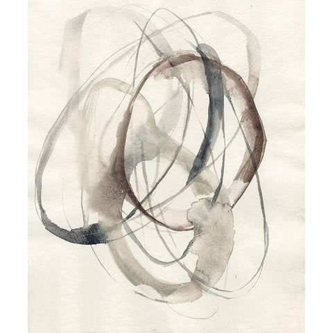 Spiral Hoops II White Modern Wood Framed Art Print by Goldberger, Jennifer