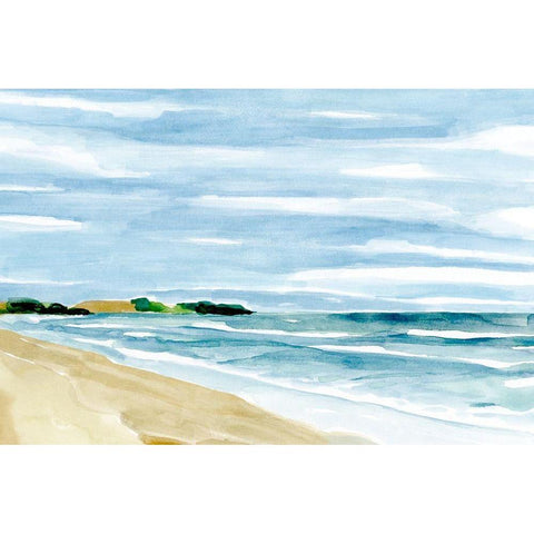 Coastline Calm I Black Modern Wood Framed Art Print with Double Matting by Warren, Annie