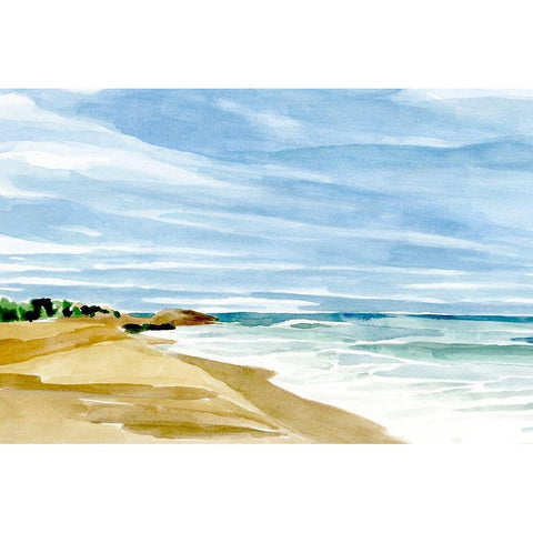 Coastline Calm II White Modern Wood Framed Art Print by Warren, Annie