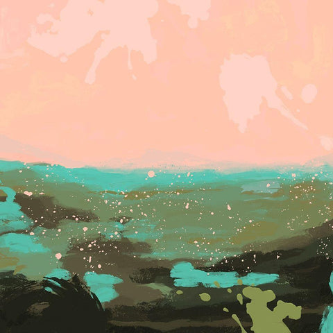 Neon Expanse I Gold Ornate Wood Framed Art Print with Double Matting by Green, Jacob