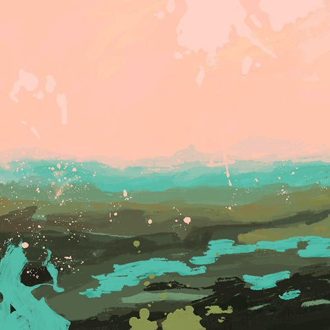 Neon Expanse II Gold Ornate Wood Framed Art Print with Double Matting by Green, Jacob