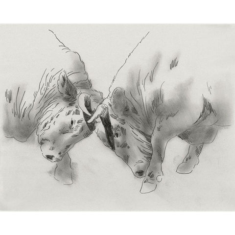 Dust Up II White Modern Wood Framed Art Print by Green, Jacob