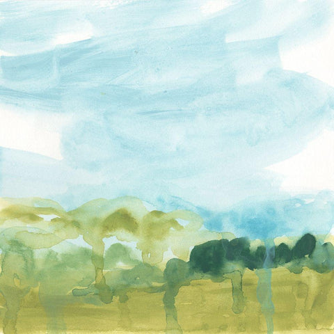 Landscape Flow II White Modern Wood Framed Art Print by Vess, June Erica