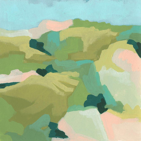 Valley Facets II Black Modern Wood Framed Art Print with Double Matting by Vess, June Erica