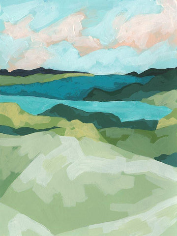 River Prism I White Modern Wood Framed Art Print with Double Matting by Vess, June Erica