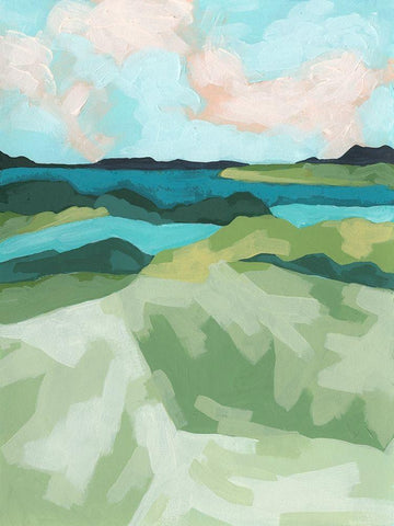 River Prism II White Modern Wood Framed Art Print with Double Matting by Vess, June Erica