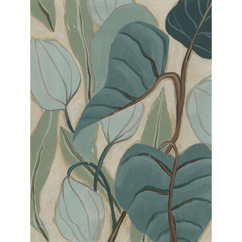 Slate Palms I Gold Ornate Wood Framed Art Print with Double Matting by Vess, June Erica