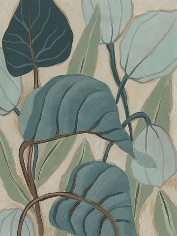 Slate Palms II White Modern Wood Framed Art Print with Double Matting by Vess, June Erica