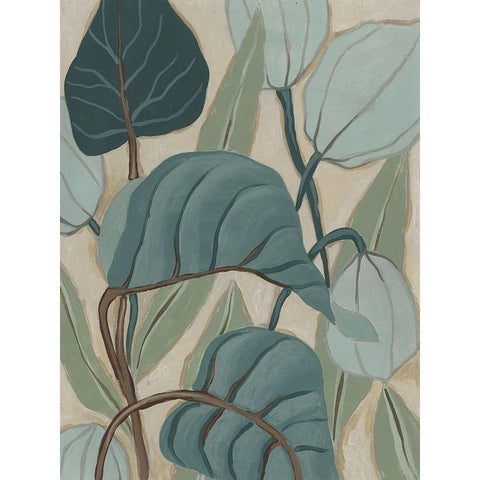 Slate Palms II Black Modern Wood Framed Art Print by Vess, June Erica